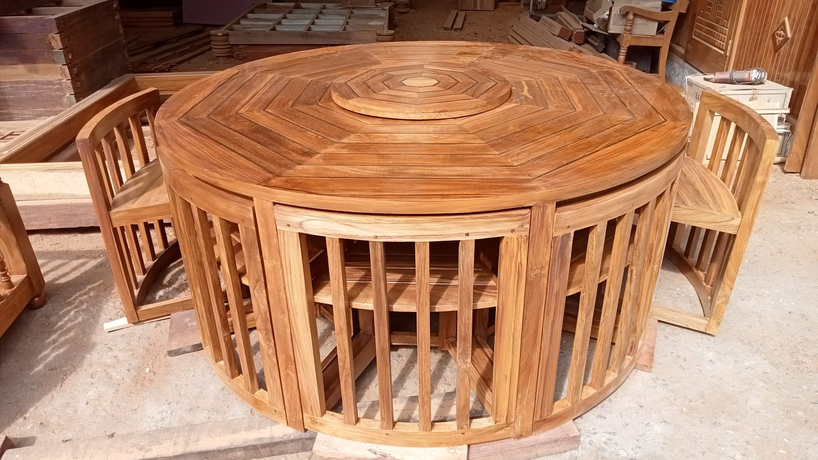 Teak dining table
